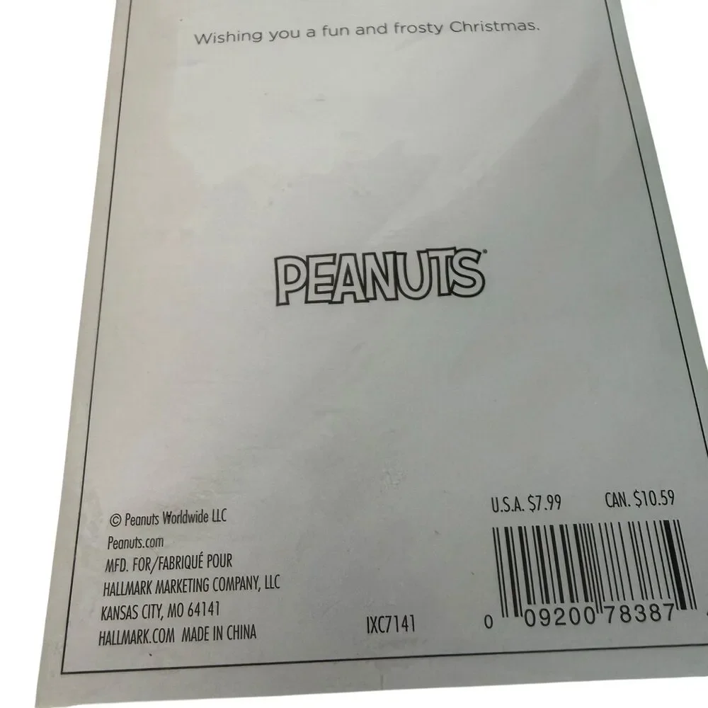 Hallmark Signature Peanuts Snoopy Christmas Card (Fun and Frosty Christmas) NEW